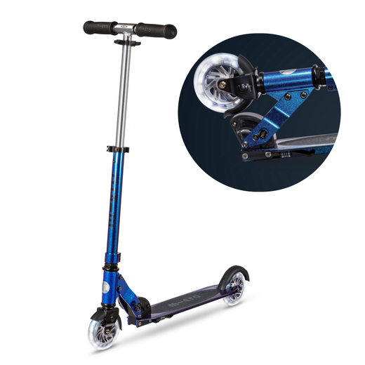 Самокат Micro Sprite жемчужно-синий LED