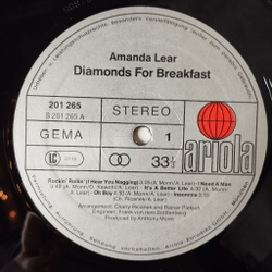 Винтажная виниловая пластинка LP Amanda Lear Diamonds For Breakfast (Germany 1980)