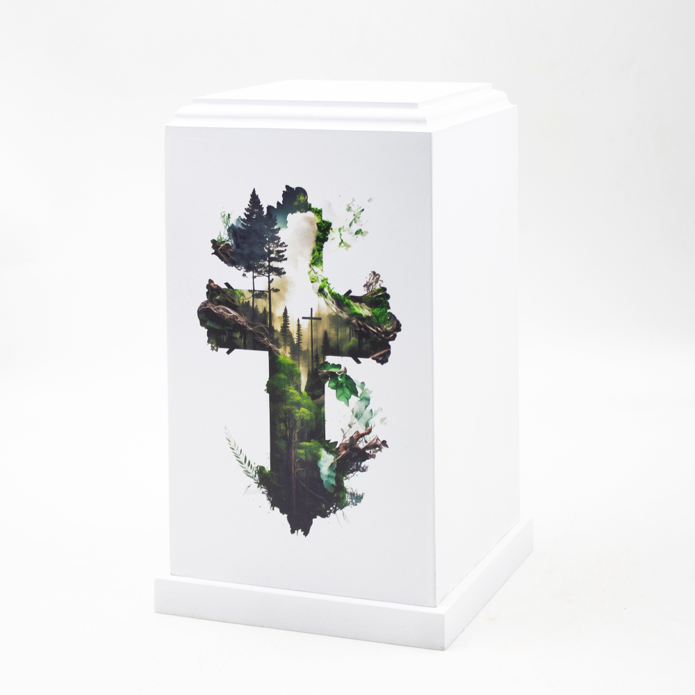 Урна для праха "Колонна Реквием" с печатью Крест-лес