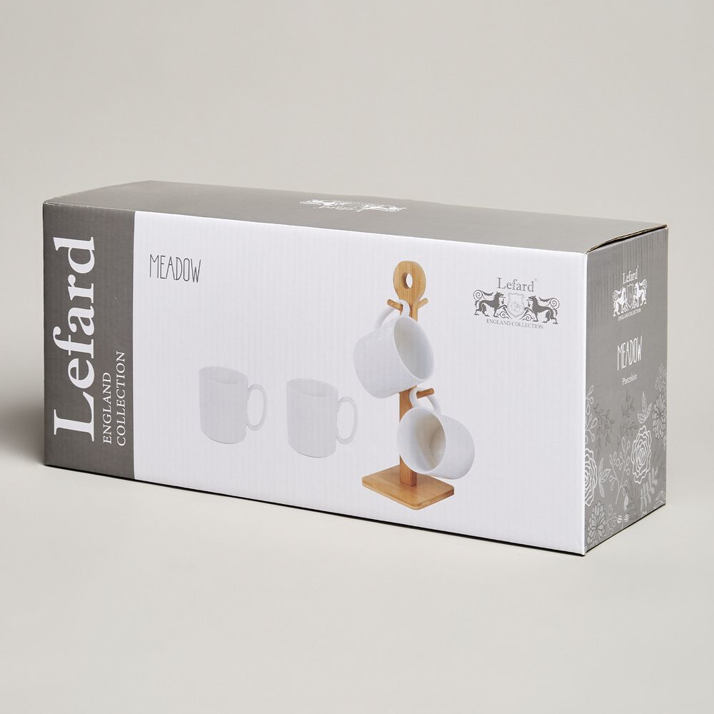 НАБОР КРУЖЕК LEFARD "MEADOW" 4 ШТ. 380 МЛ НА ДЕР. ПОДСТАВКЕ