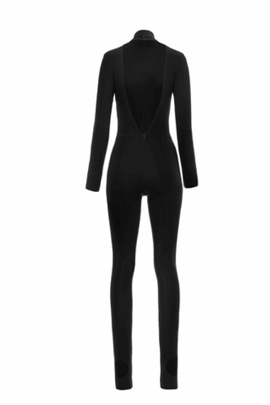 "Panther jumpsuit" Комбинезон с открытой спиной из эластичного трикотажа