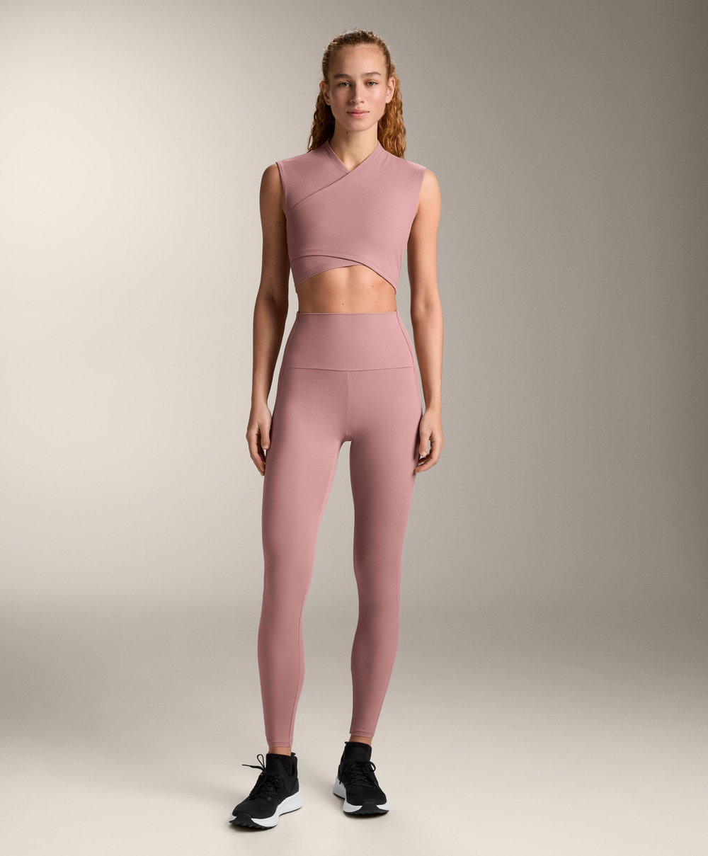 Oysho Топ Comfortlux с перекрестными деталями без рукавов, нежно-розовый