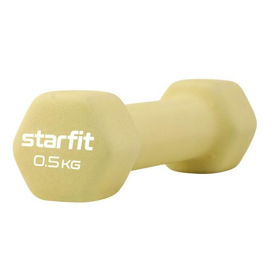Гантель неопреновая STARFIT DB-201 0,5 кг желтый пастель