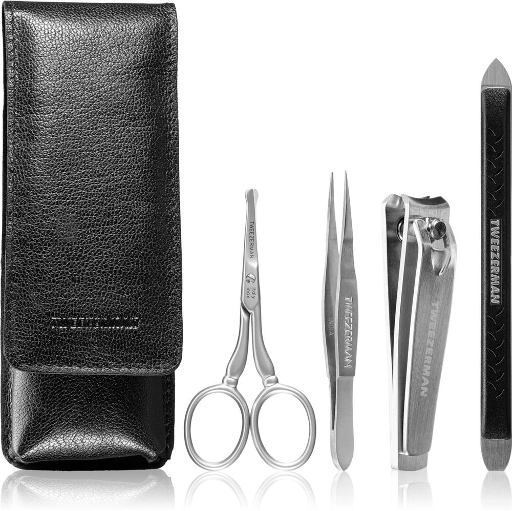 Tweezerman Nail clippers + beard scissors + pointed tweezers + multifunctional cuticle tool G.E.A.R.