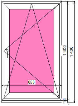 Пластиковое окно 1400 х 850 ТермА Эко