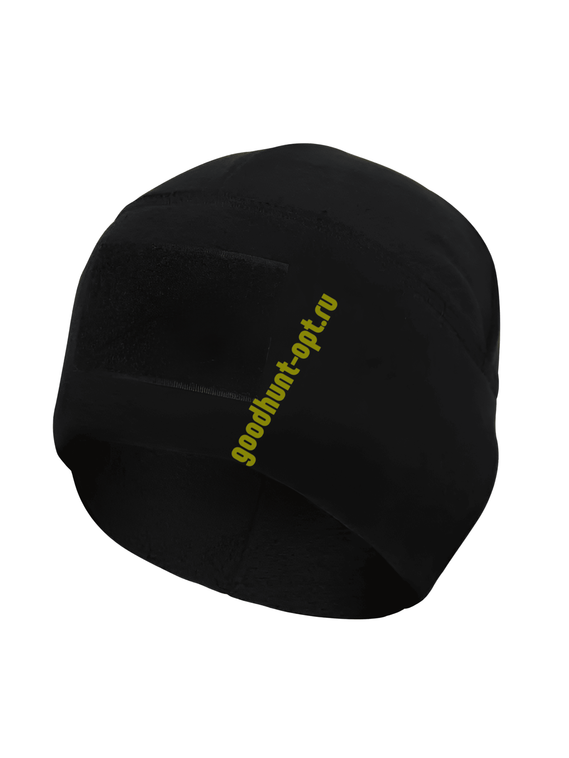Тактическая военная флисовая шапка с липучкой Черный