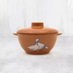 Горшочек "Ломоносовский" с ручками 0,5л "Гуси"2ГЛГ-3