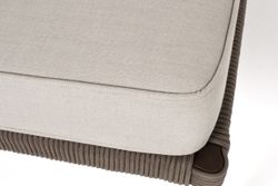 "Канны" правый модуль плетеный из роупа, каркас алюминий коричневый (RAL8016) муар, роуп коричневый круглый, ткань бежевая 035