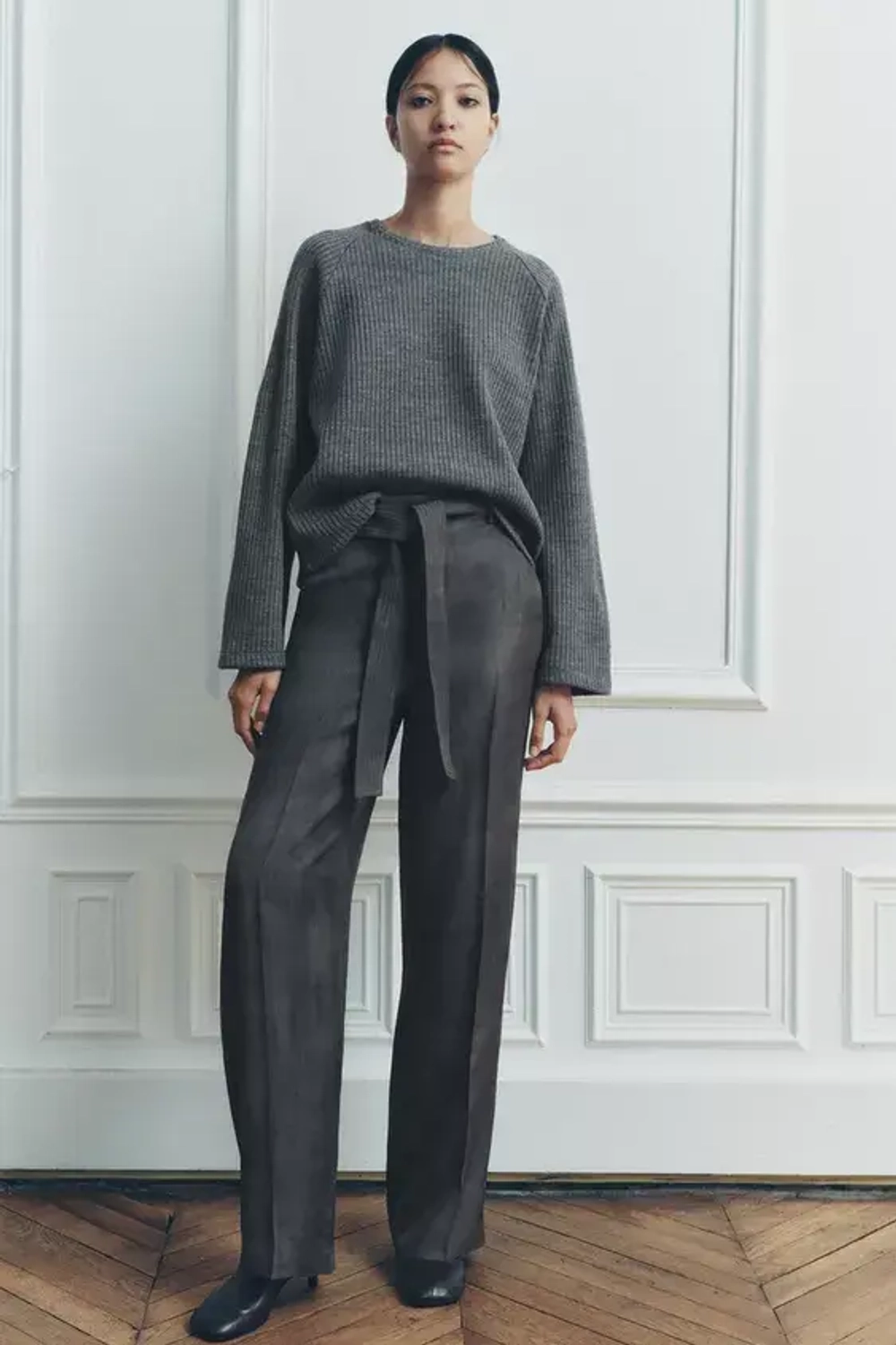 ZARA МЯГКИЙ СВИТЕР, СЕРЫЙ