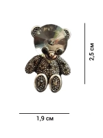 Брошь мишка античное серебро
