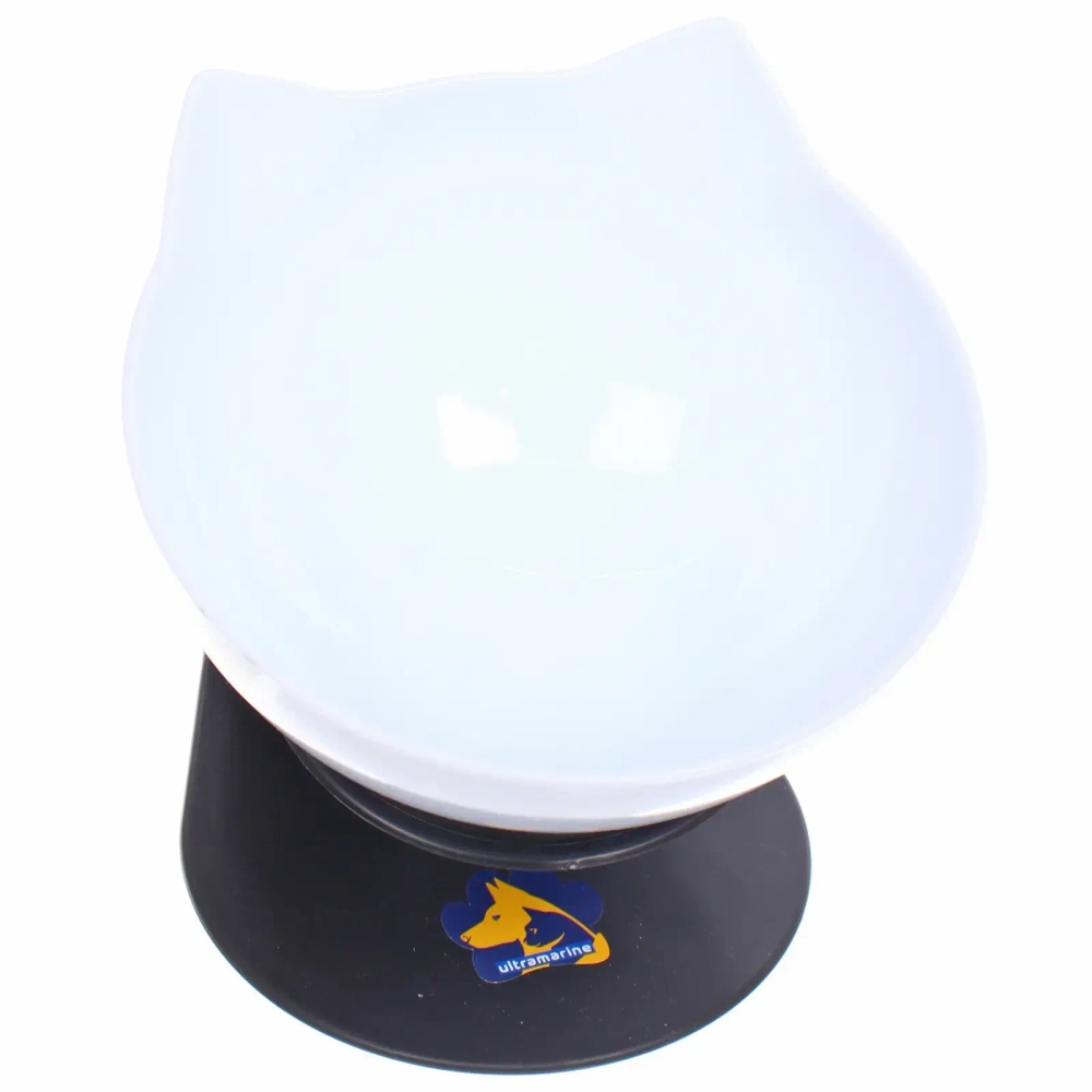 Миска пластиковая на подставке «МУРОЧКИН», цвет белый/черный, 13,5*13см /270мл