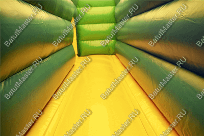 Надувной батут "Зверята с крышей 3" со скалодромом, 11*7*6 м