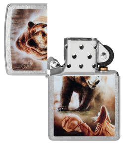 Зажигалка Zippo Mazzi® с покрытием Street Chrome, латунь/сталь, серебристая, 38x13x57 мм