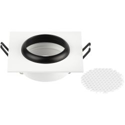 Светильник встраиваемый алюминиевый ЭРА KL110 WH/BK под лампу MR16 GU5.3 белый/черный матовый | Алюминиевые встраиваемые светильники