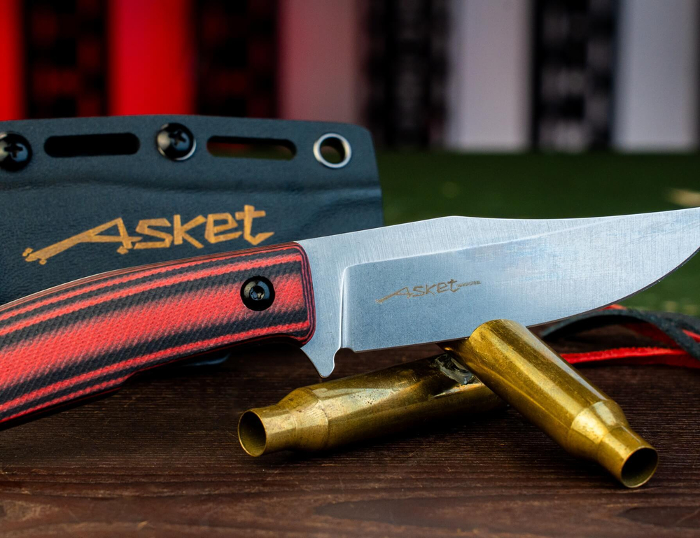 Туристический нож Asket N690 StoneWash Kydex Black-Read