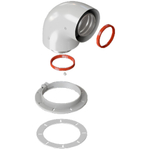 ROMMER Начальный участок 90 гр. 60/100 (Bosch, Buderus, Navien S/C/E, Baxi ECO Nova/Classic, Baltur, Лемакс, Fondital) в комплекте фланец