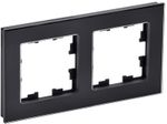 BRITE Рамка 2 -местная РУ-2-2-БрЧ стекло черный IEK