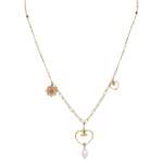 Колье Franck Herval, Jeanne, с жемчугом, аметистом и цветной эмалью, FH26.1-15-64542 (золотистый)