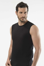 Футболка мужская с круглым вырезом без рукавов черный