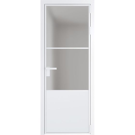 Алюминиевая дверь 20AG вайт стекло матовое