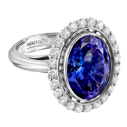 Кольцо с танзанитом и бриллиантами, R0236-3/3