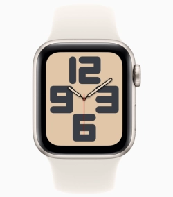 Apple Watch SE Gen 2 2024 GPS 44mm Starlight Aluminum Case with Sport Band Starlight (Спортивный ремешок цвета Сияющая звезда) (M/L, 160–210 mm) MXEV3