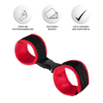 Красно-черные велюровые наручники ToyFa Anonymo 310106