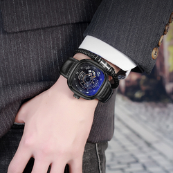 KANGOL Black Friday Automatic Mechanical Movement Genuine Leather Strap Watch Men"s Watches Skeleton Dial