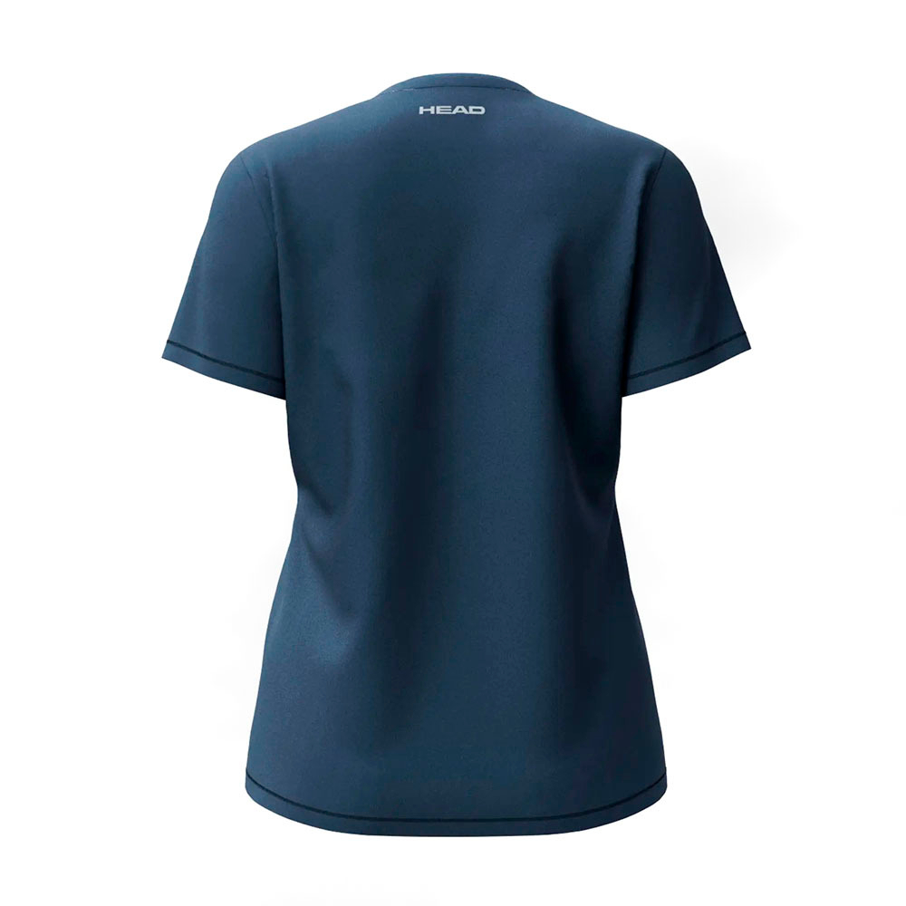 Футболка женская HEAD Club Original T-Shirt W 814845-NV-M, р.M, полиэстер, хлопок, эластан, т.синий