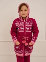 Кардиган вязаный на молнии для девочки