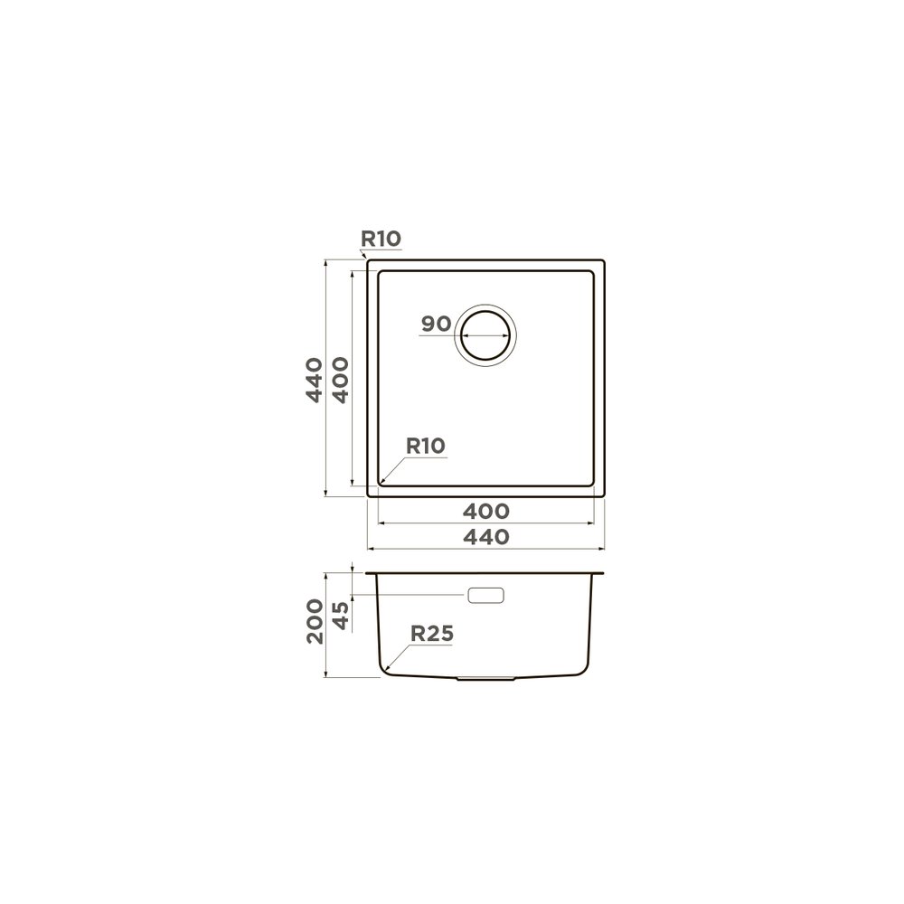 Мойка Tadzava 44-U/I-Ultra-GM нерж.сталь/вороненая сталь