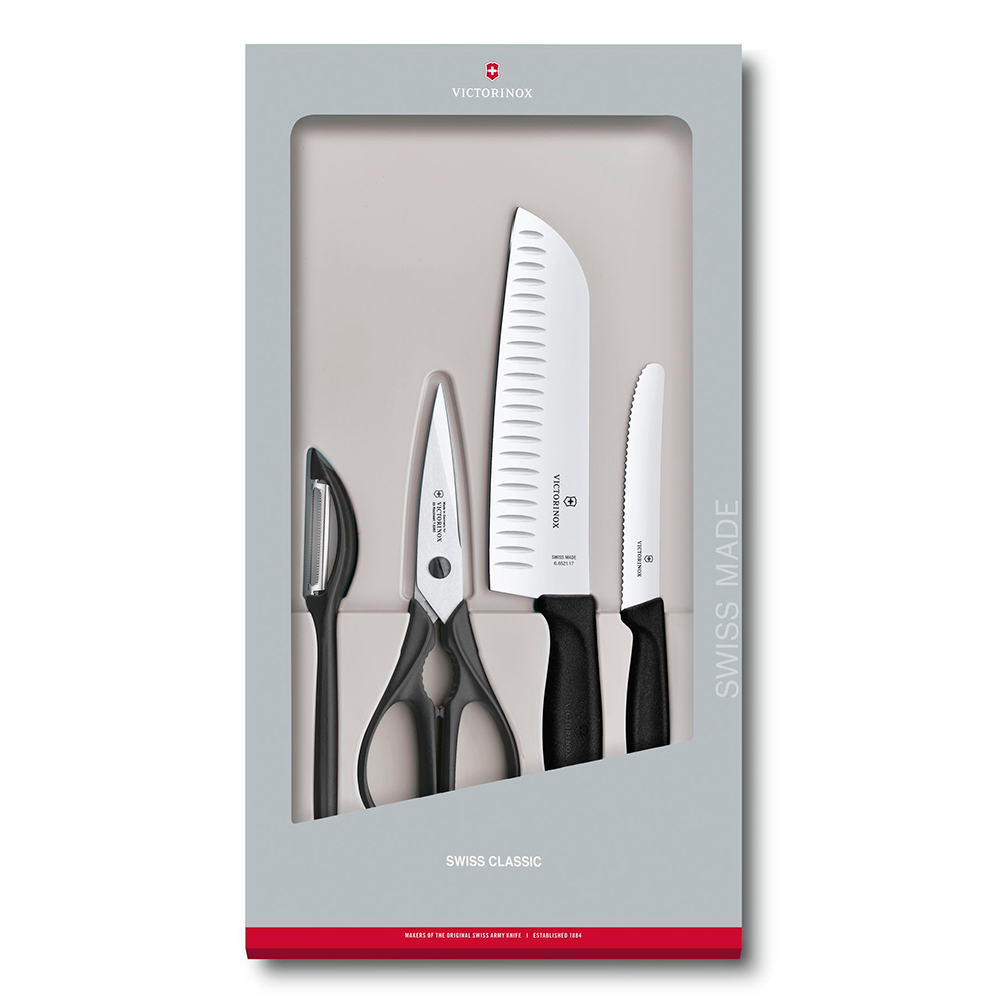 Набор Victorinox кухонный, 4 предмета, черный (подарочная упаковка)