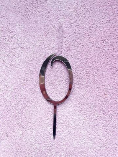 Топпер-свеча Цифра 0 , серебро