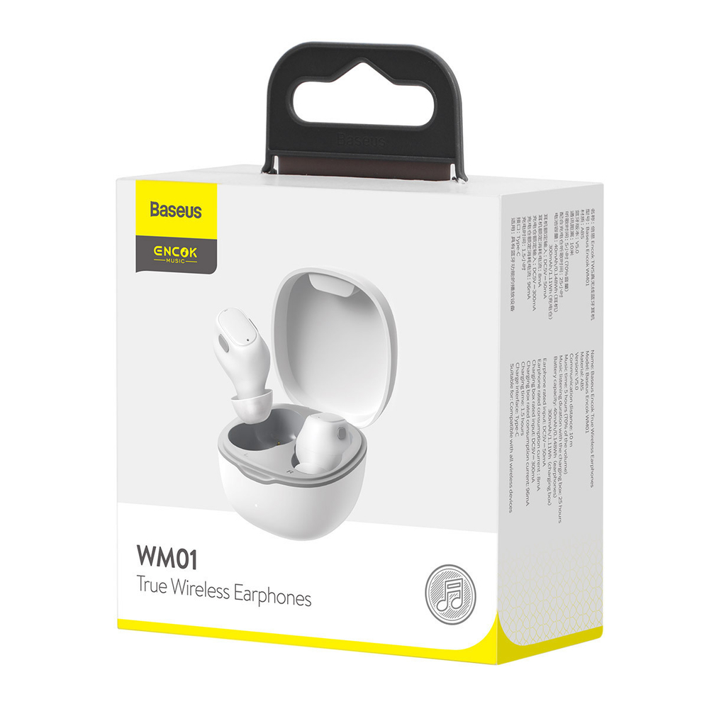 Беспроводные наушники Baseus Encok True Wireless Earphones WM01 - White