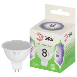 Лампа светодиодная ЭРА GREEN LINE LED MR16-8W-865-GU5.3 GL 8Вт софит холодный свет GU5.3 | Лампы cветодиодные Точечные (Софиты) (MR, PAR)