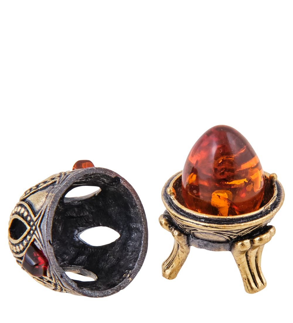 Народные промыслы AM-3789 Шкатулка «Яйцо» (латунь, янтарь)