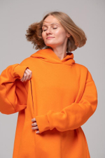 Свитшот oversize с капюшоном, Рыжий