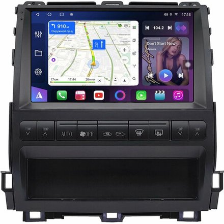 Магнитола для Lexus GX470 J120, Toyota Land Cruiser Prado 120 (любая комплектация, рамка тип 3) - FarCar BM9-2K-8001HF3 монитор 9.5" 2K QLED на Android 14, TS10, 4+32Гб, CarPlay, 4G SIM-слот