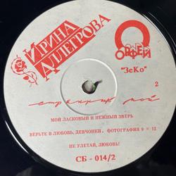 Винтажная виниловая пластинка LP Ирина Аллегрова Странник Мой (Россия 1992)