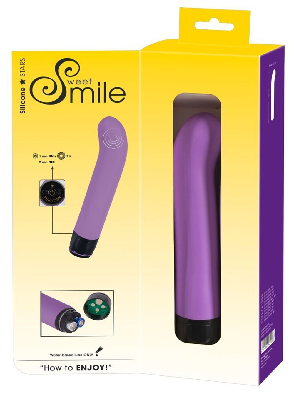 Фиолетовый вибратор G-точки Smile Genius - 20 см. (Цвет: фиолетовый)