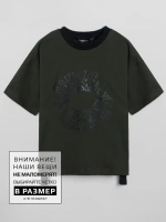 Зеленая футболка для мальчика в школу