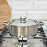 Кастрюля 1,9л 20см из нержавеющей стали, индукционное дно