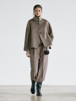 Massimo Dutti Длинные струящиеся бермуды с широкими штанинами, коричневый