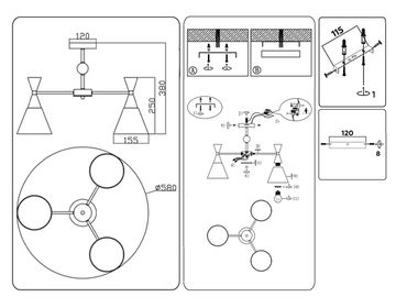 Подвесной светильник 3*E27 TR3164/3 WH/BK белый/черный Traditional Modern Ambrella