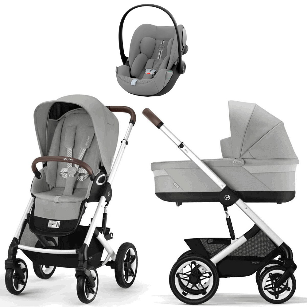 Коляска Cybex Talos S Lux SLV complete Cloud G Stone Grey Plus Base G 4 в 1 Stone Grey с дождевиками