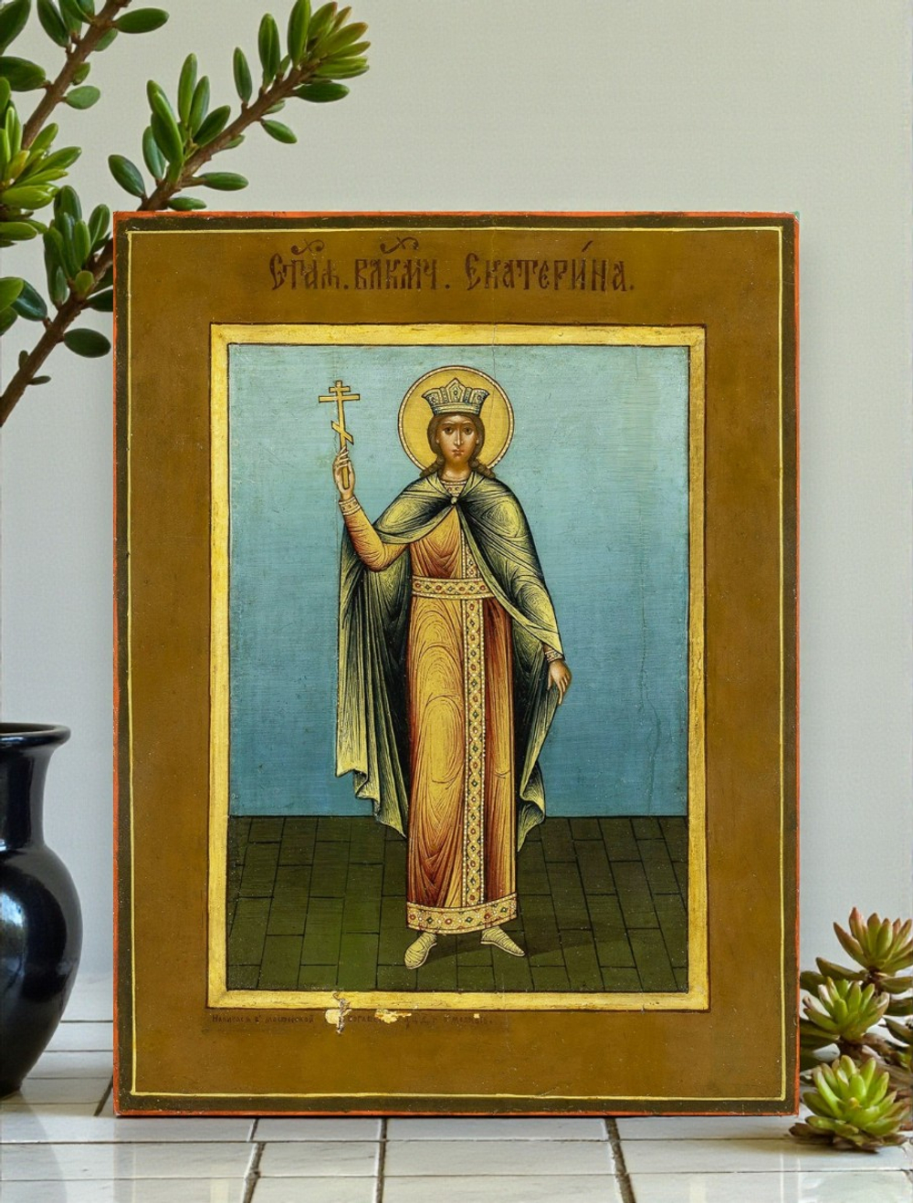 икона изображает Святую Великомученицу Екатерину Александрийскую