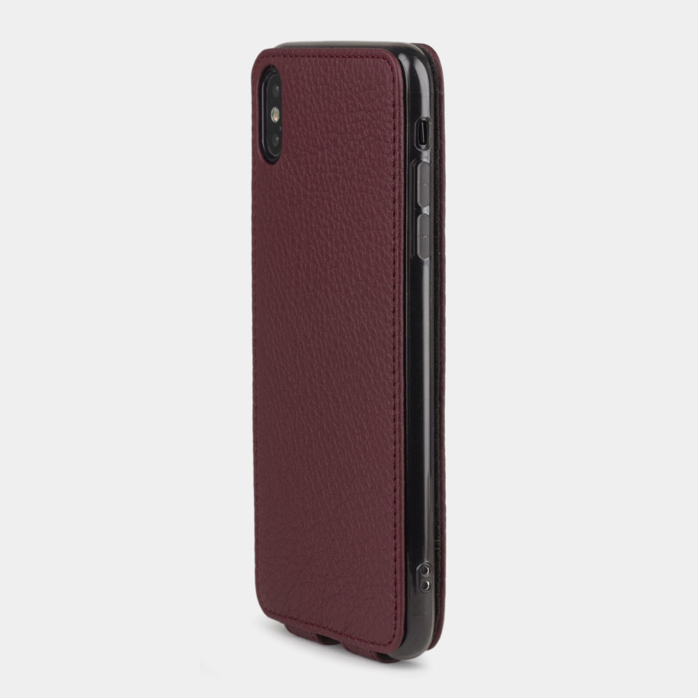 Чехол для iPhone XS Max из натуральной кожи теленка, бордового цвета
