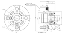Ступица задняя в сборе L=R HYUNDAI Accent (LC) ТагАЗ 99- /ABS- GANZ GIM03023