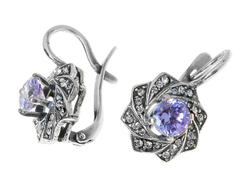 "Лебедушка" серьги в серебряном покрытии из коллекции "Леди" от Jenavi с английским замком