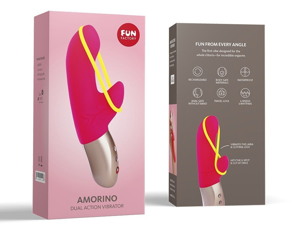 Ярко-розовый мини-вибратор Amorino с силиконовой петлёй - 17,7 см. (Цвет: ярко-розовый)